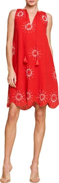 CIEBON Kailani Embroidered Sleeveless A-Line Dress