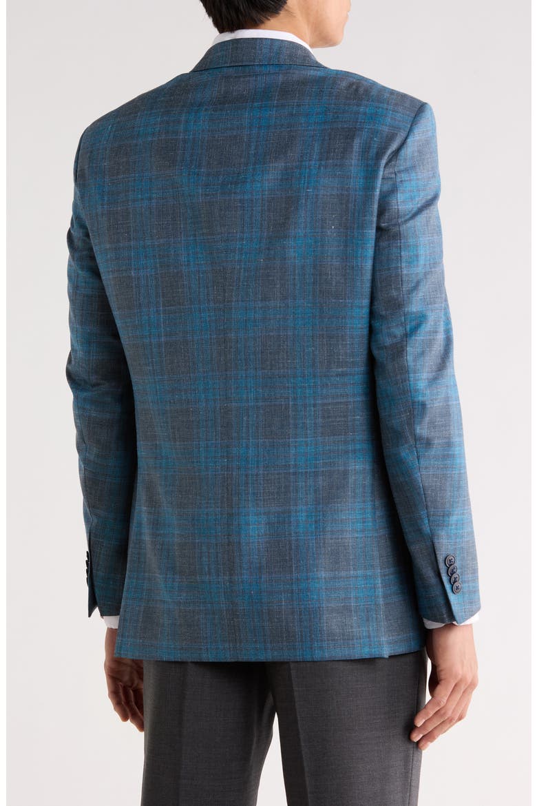 Green Plaid Wool Blend Sport Coat, Alternate, color, GREEN