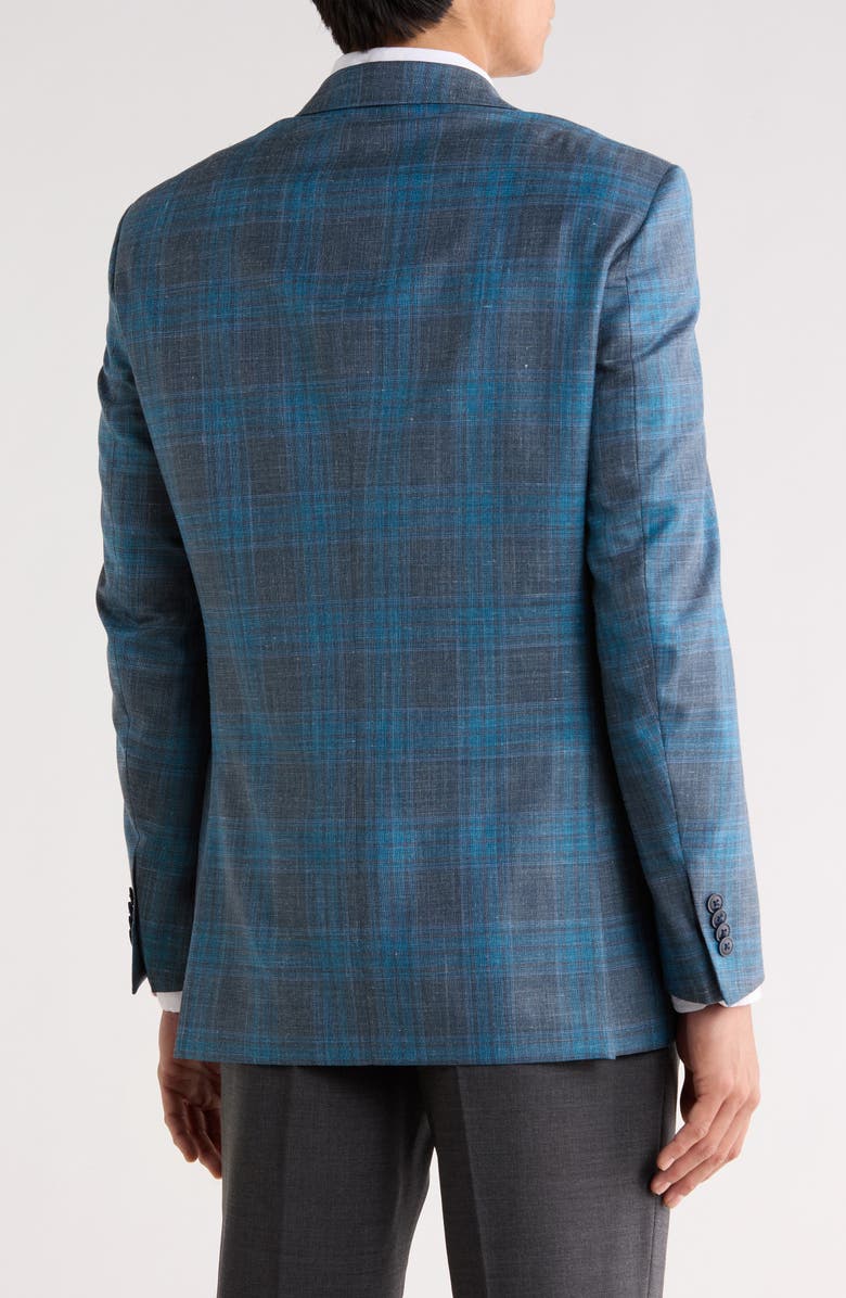 Peter Millar Green Plaid Wool Blend Sport Coat, Alternate, color, Green