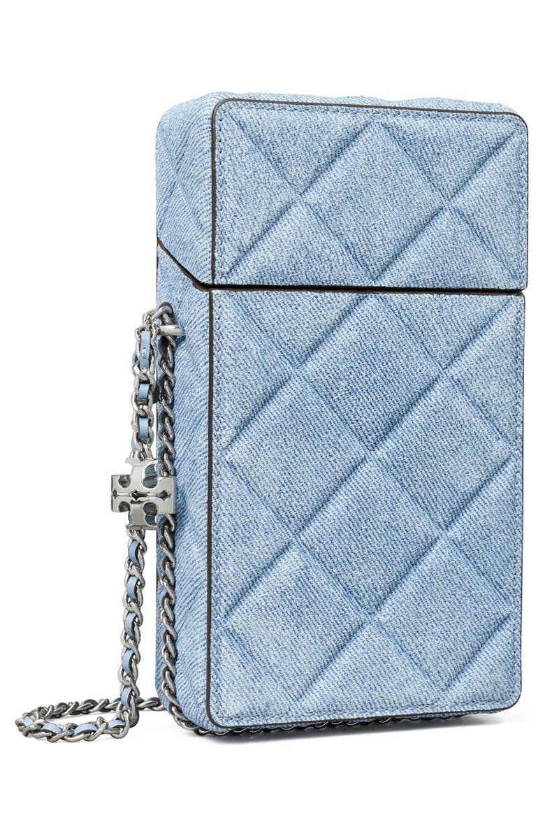 Tory Burch Fleming Denim Phone Crossbody Bag, Alternate, color,