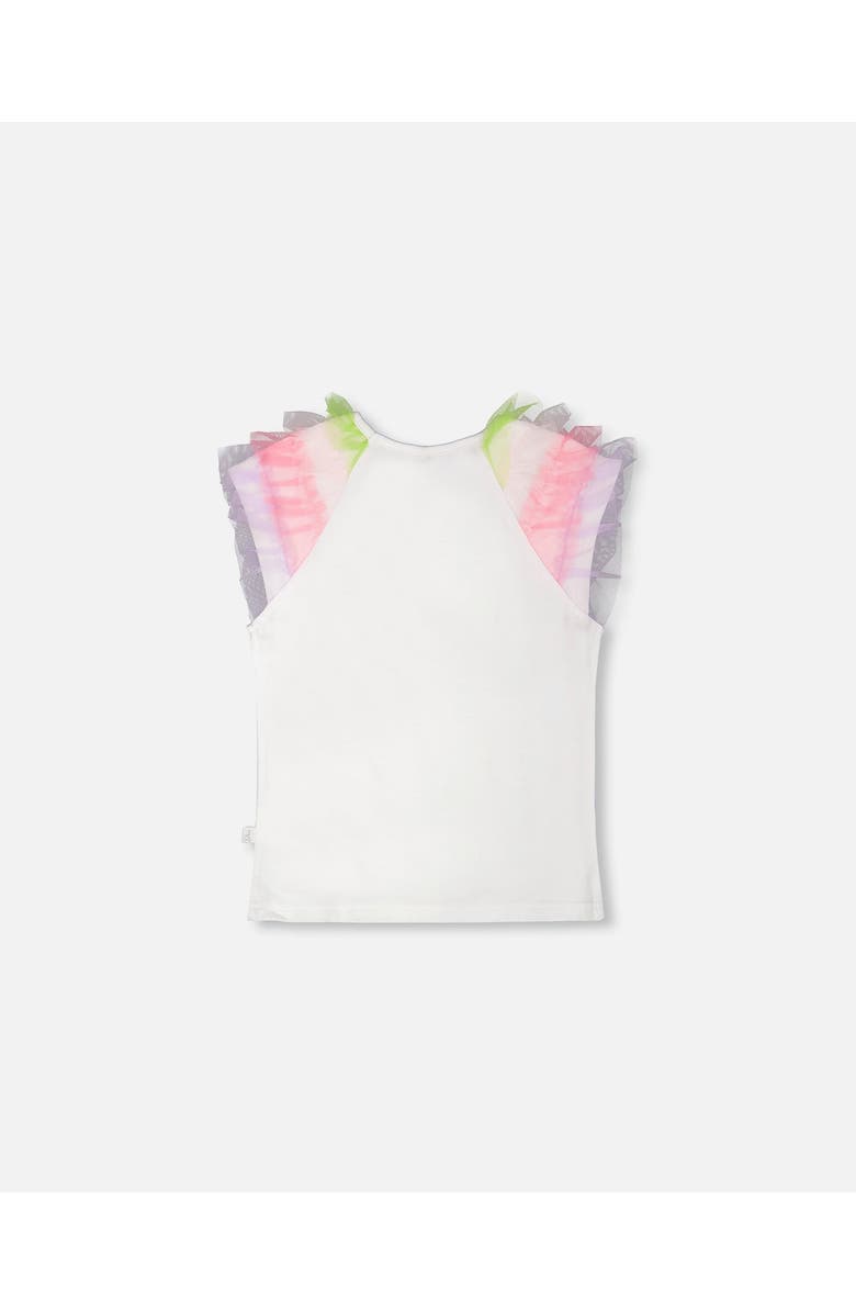 Deux par Deux Organic Cotton Jersey Mesh Short Sleeves T-Shirt, Alternate, color, White