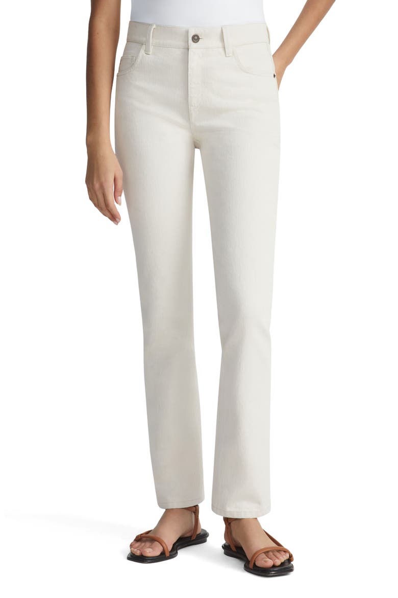 Reeve High Waist Ankle Straight Leg Jeans, Main, color, WASHED ECRU