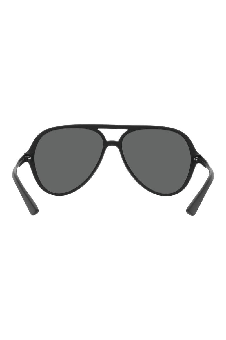 60mm Round Sunglasses, Alternate, color, MATTE BLACK