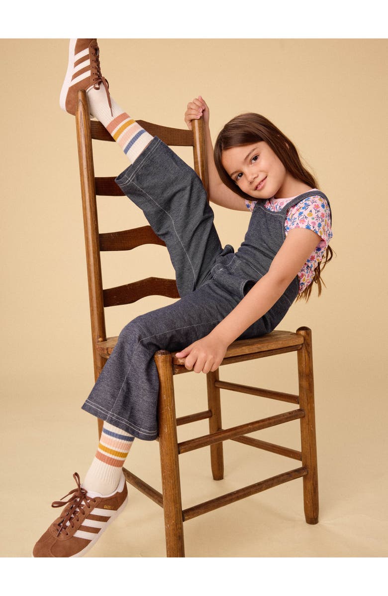 Tea Collection Wide Leg Denim-Like Overalls, Alternate, color, Indigo