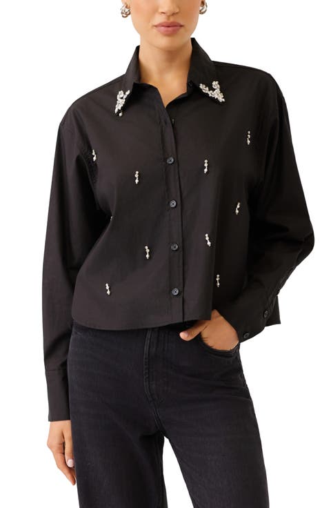 Lisa Embellished Cotton Poplin Shirt
