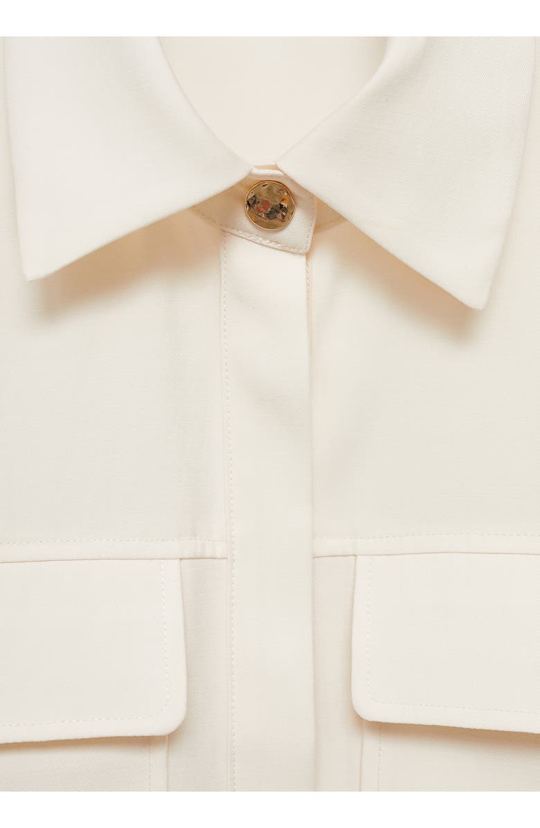 MANGO Flap Pocket Short Sleeve Button-Up Shirt, Alternate, color, 