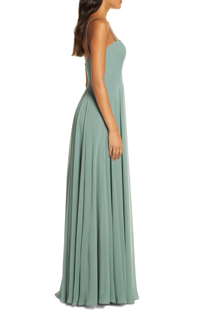 Jenny Yoo Renee Chiffon A-Line Gown, Alternate, color,