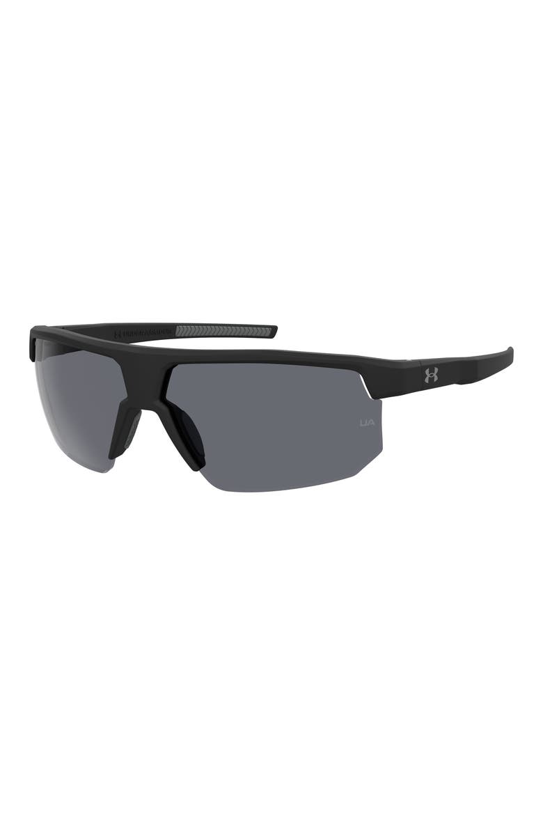 Driven 71mm Polarized Wrap Sunglasses, Alternate, color, MATTE BLACK GREY