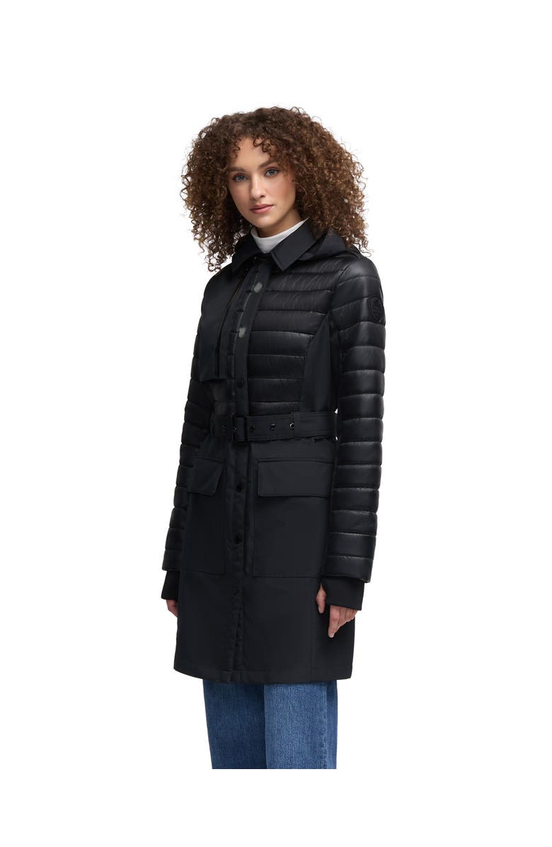 Pajar Opal Trench Coat with Quilted Accent, Alternate, color, Black