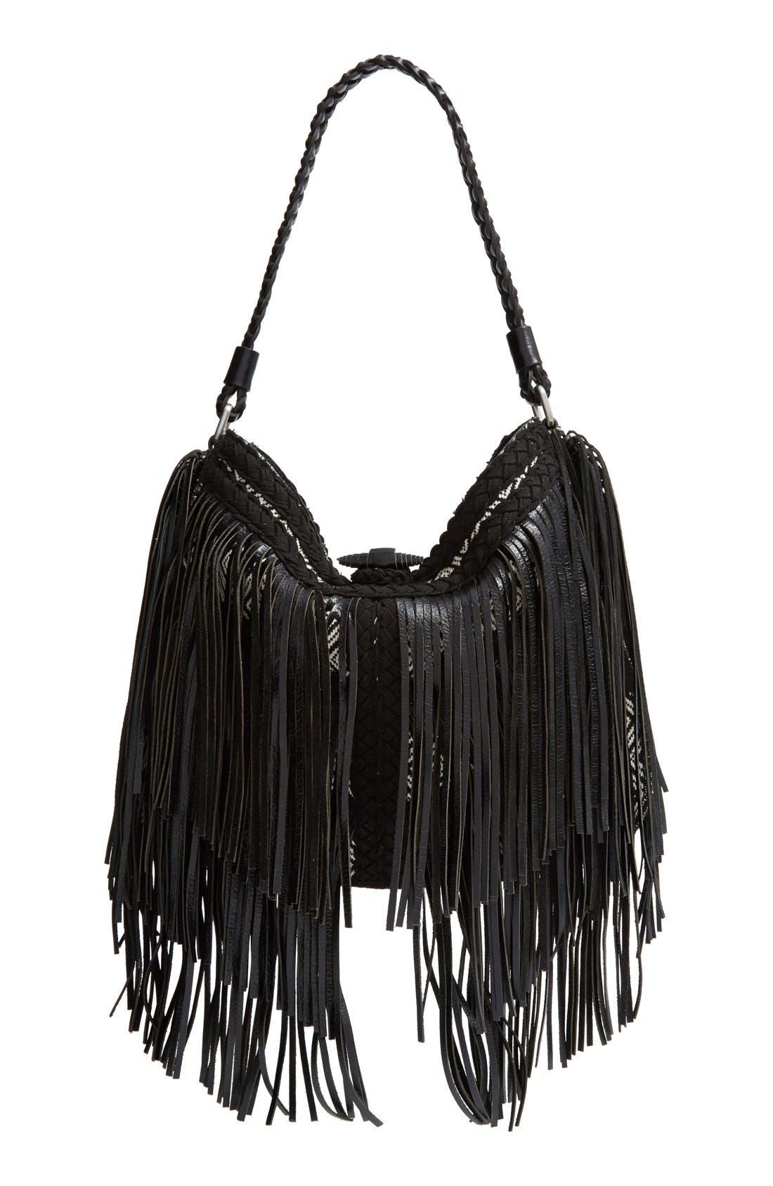'Sienna' Bag, Main, color, BLACK