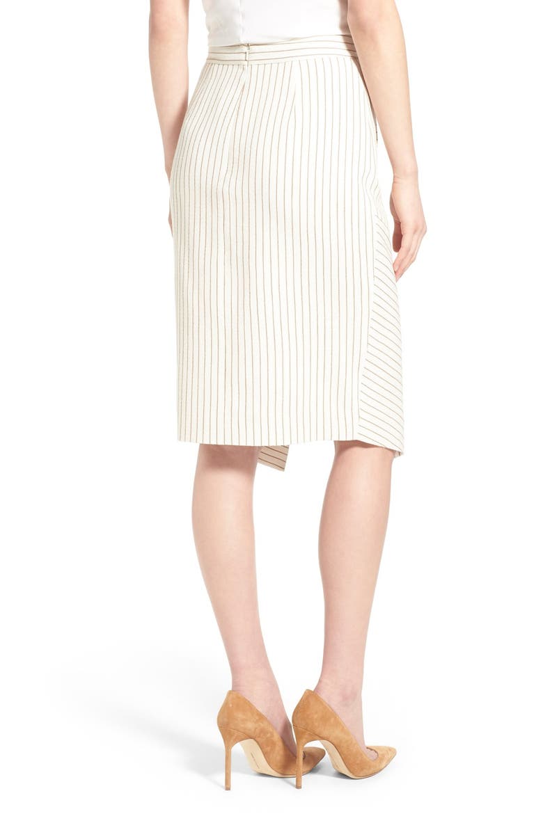 Stripe Pencil Skirt, Alternate, color, RUST GINGER- BROWN STRIPE