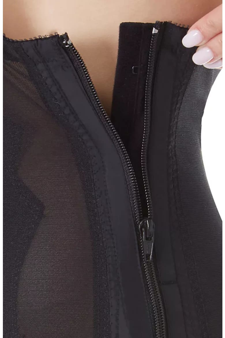 Extra Firm High Waist Open Bottom Girdle With Side Zipper and Hook, Alternate, color, Black
