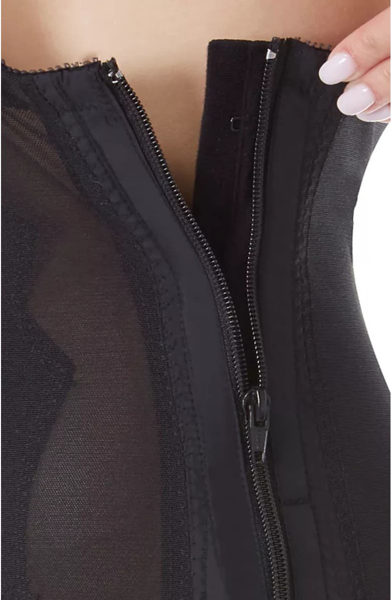 Rago Extra Firm High Waist Open Bottom Girdle With Side Zipper and Hook, Alternate, color, Black