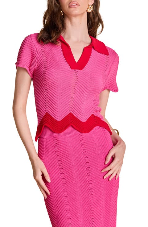 Scallop Polo Sweater