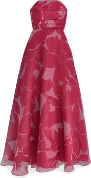 Donna Karan New York Floral Strapless Gown