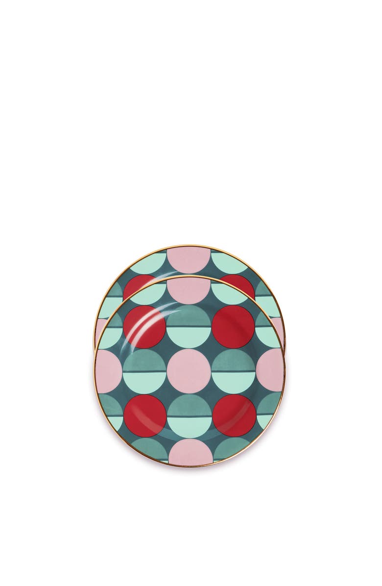 La DoubleJ Dessert Plates Set Of 2 Sfere Dark Green, Main, color, Sfere Dark Green