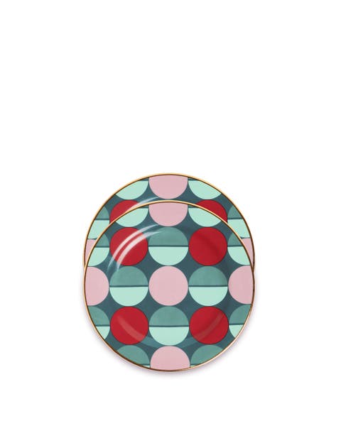 Dessert Plates Set Of 2 Sfere Dark Green