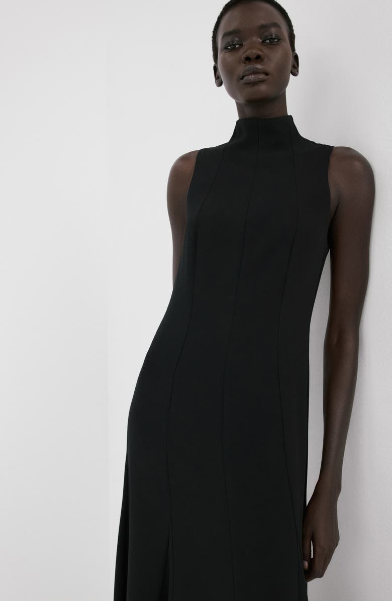 MANGO Mock Neck Sleeveless Midi Dress, Alternate, color, 