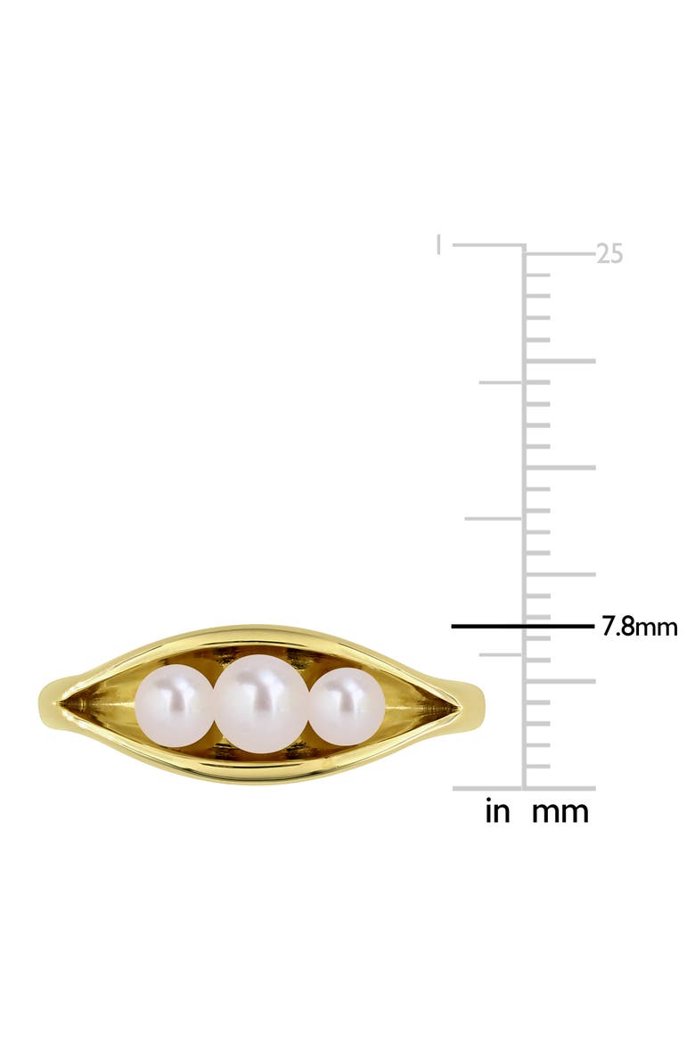Cultured Freshwater Pearl Curved Ring, Alternate, color, WHITE GOLD