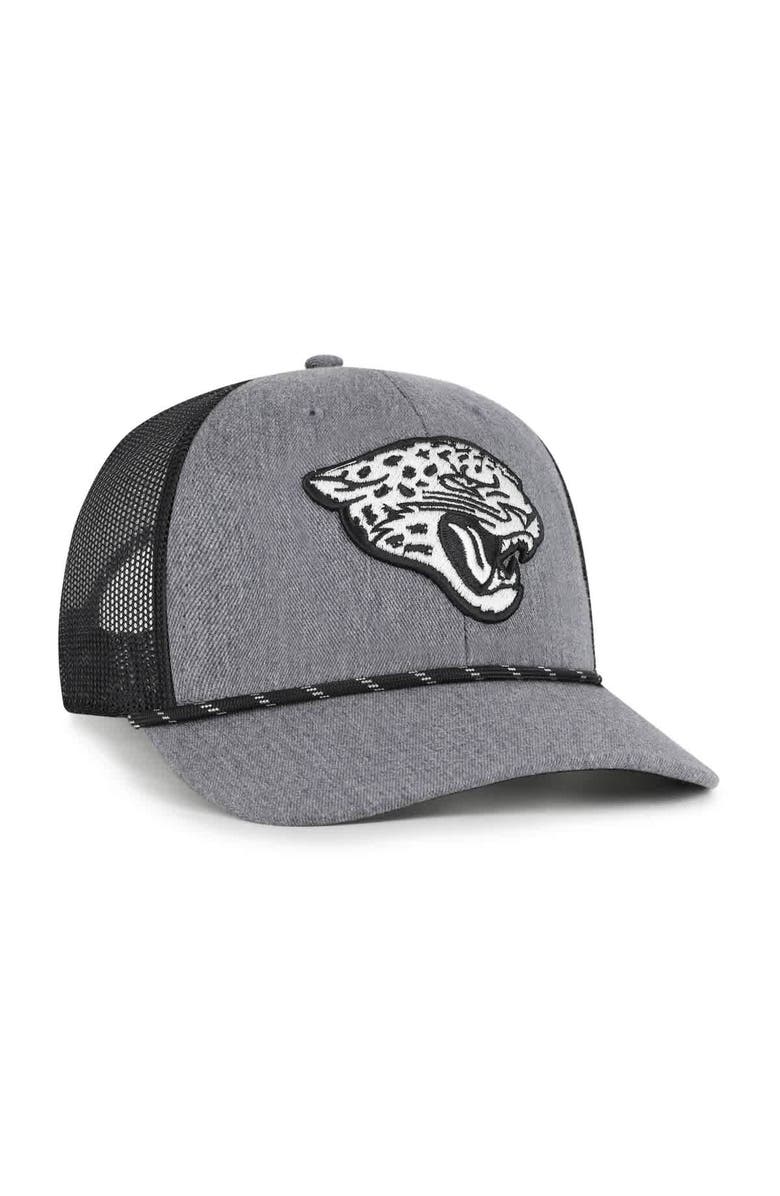 '47 Men's '47 Heather Charcoal Jacksonville Jaguars Carbon Rope Trucker Adjustable Hat, Alternate, color, Heather Charcoal