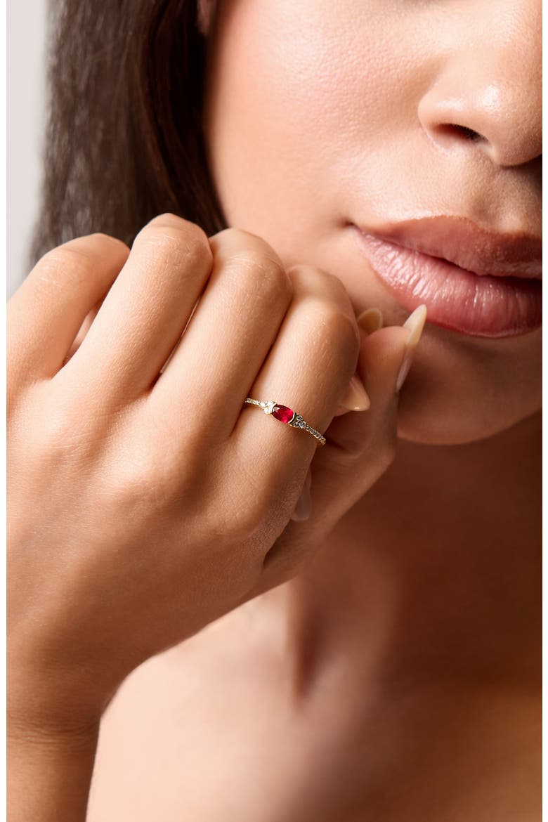 El Mar 18K Yellow Gold Ruby & Diamond Ring, Alternate, color, RUBY/ 18K YELLOW GOLD