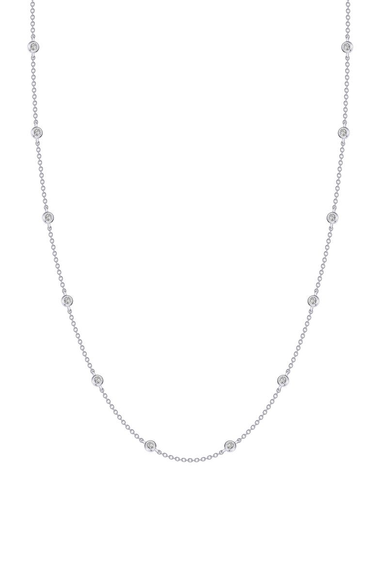 Classic Simulated Diamond Station Necklace - 0.49ct., Main, color, SILVER/ WHITE
