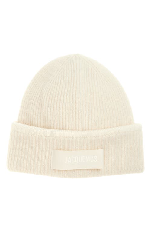 Shop Jacquemus Le Bonnet Grosgrain Alpaca & Wool Blend Beanie In Off-white