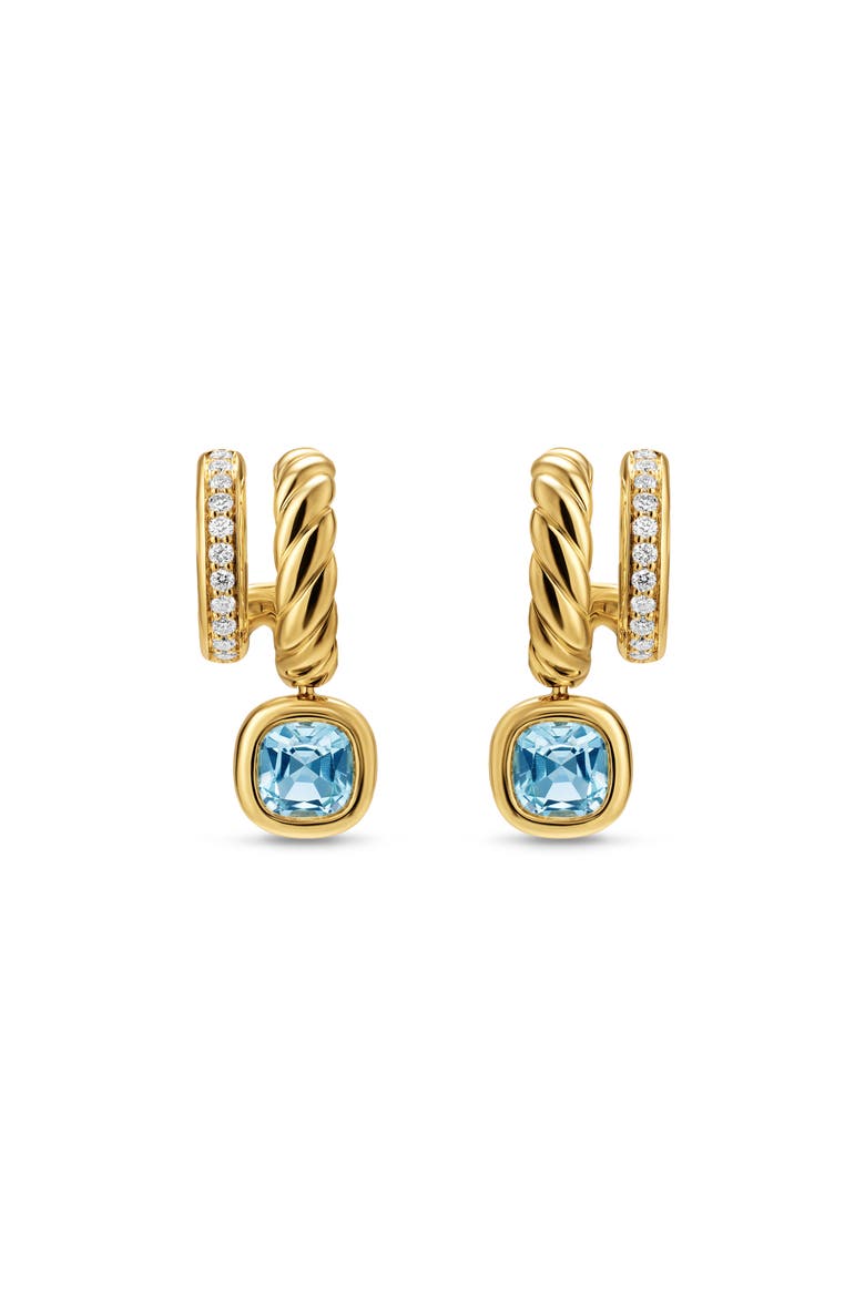 Mercer® Color Two-Row Drop Earrings, 19.5mm, Main, color, SKY BLUE TOPAZ