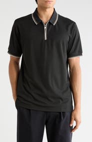 TOM BAINE Zip Front Stretch Polo
