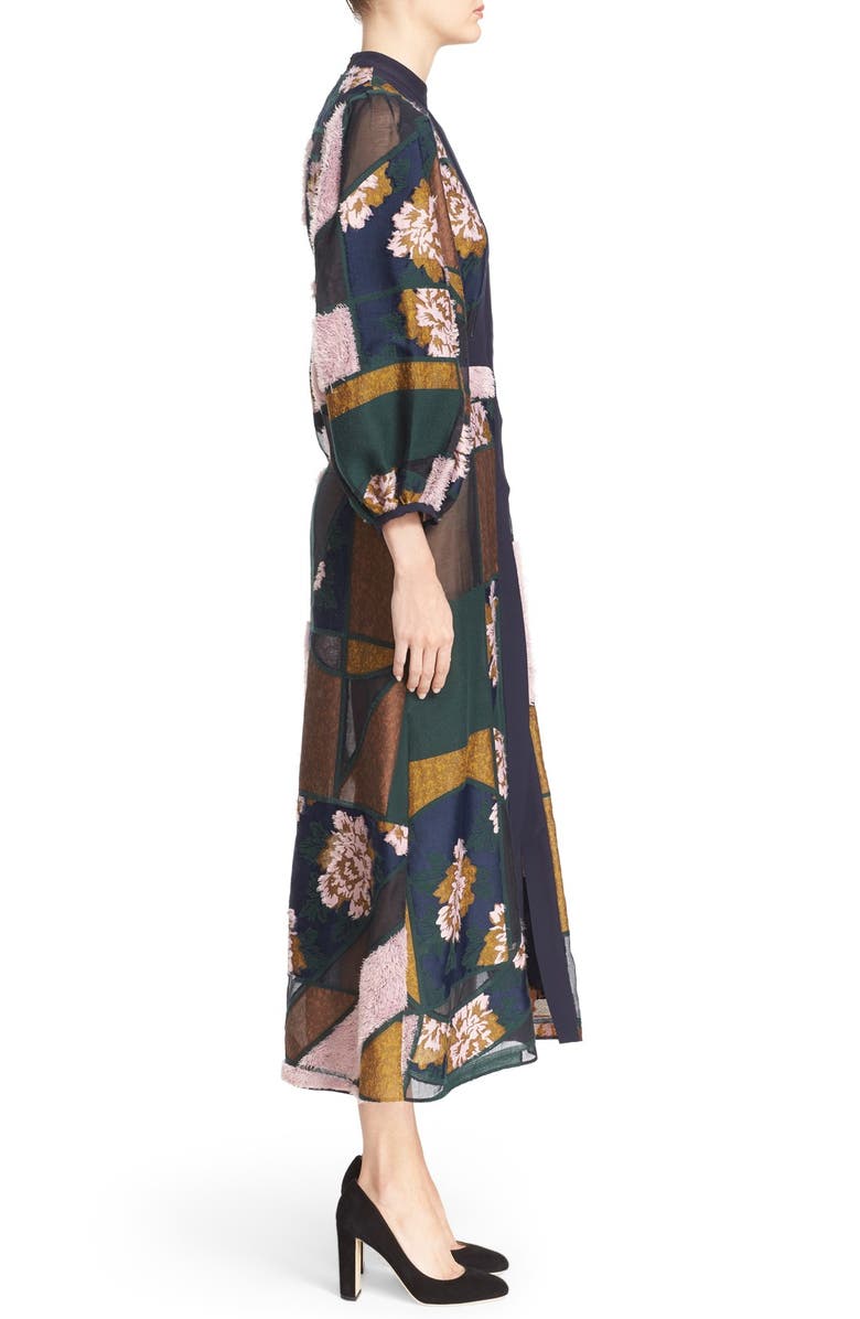 Roksanda 'Gallen' Print Silk Midi Dress, Alternate, color, 