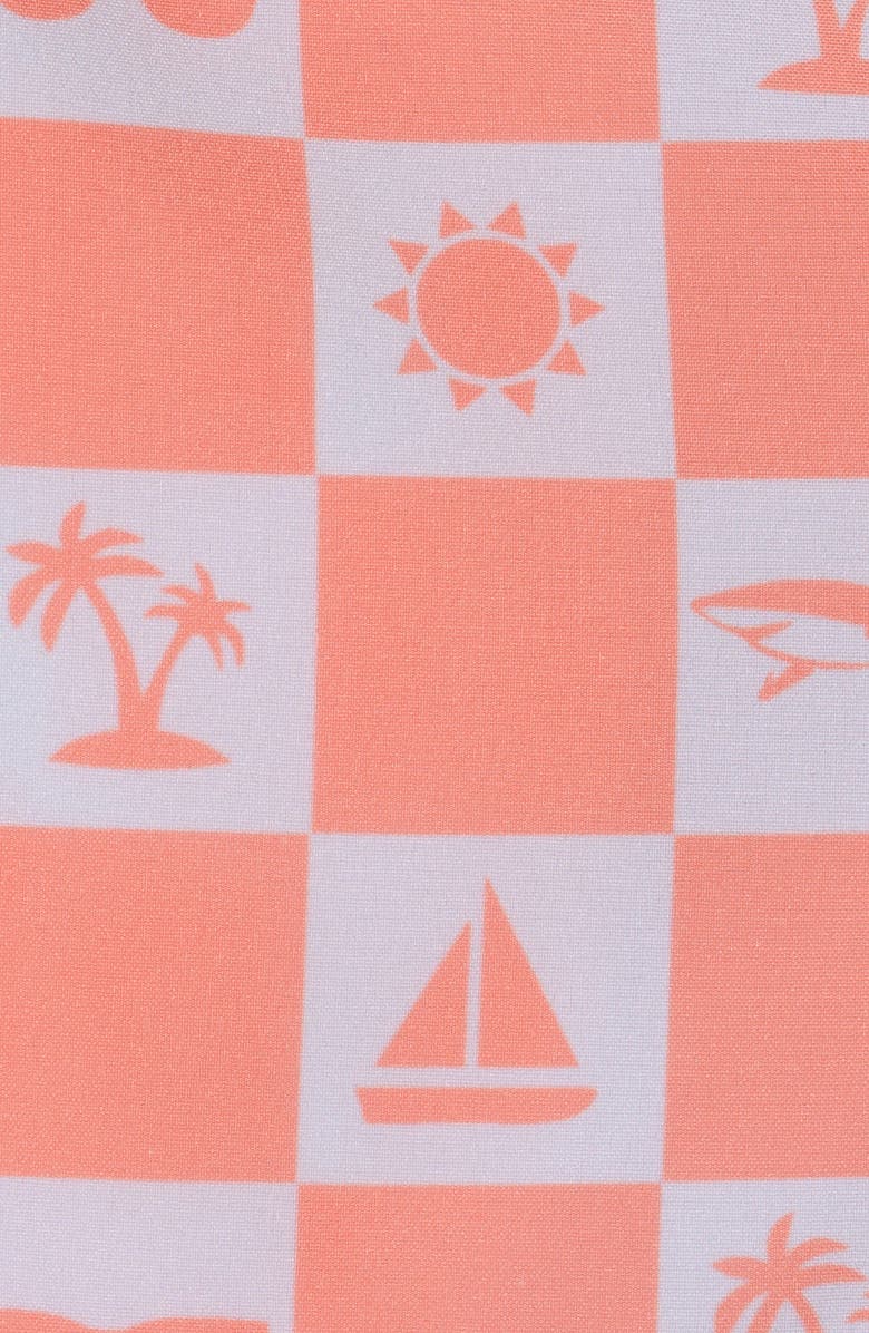 Andy & Evan Long Sleeve Two-Piece Rashguard Swimsuit, Alternate, color, Orange Beige