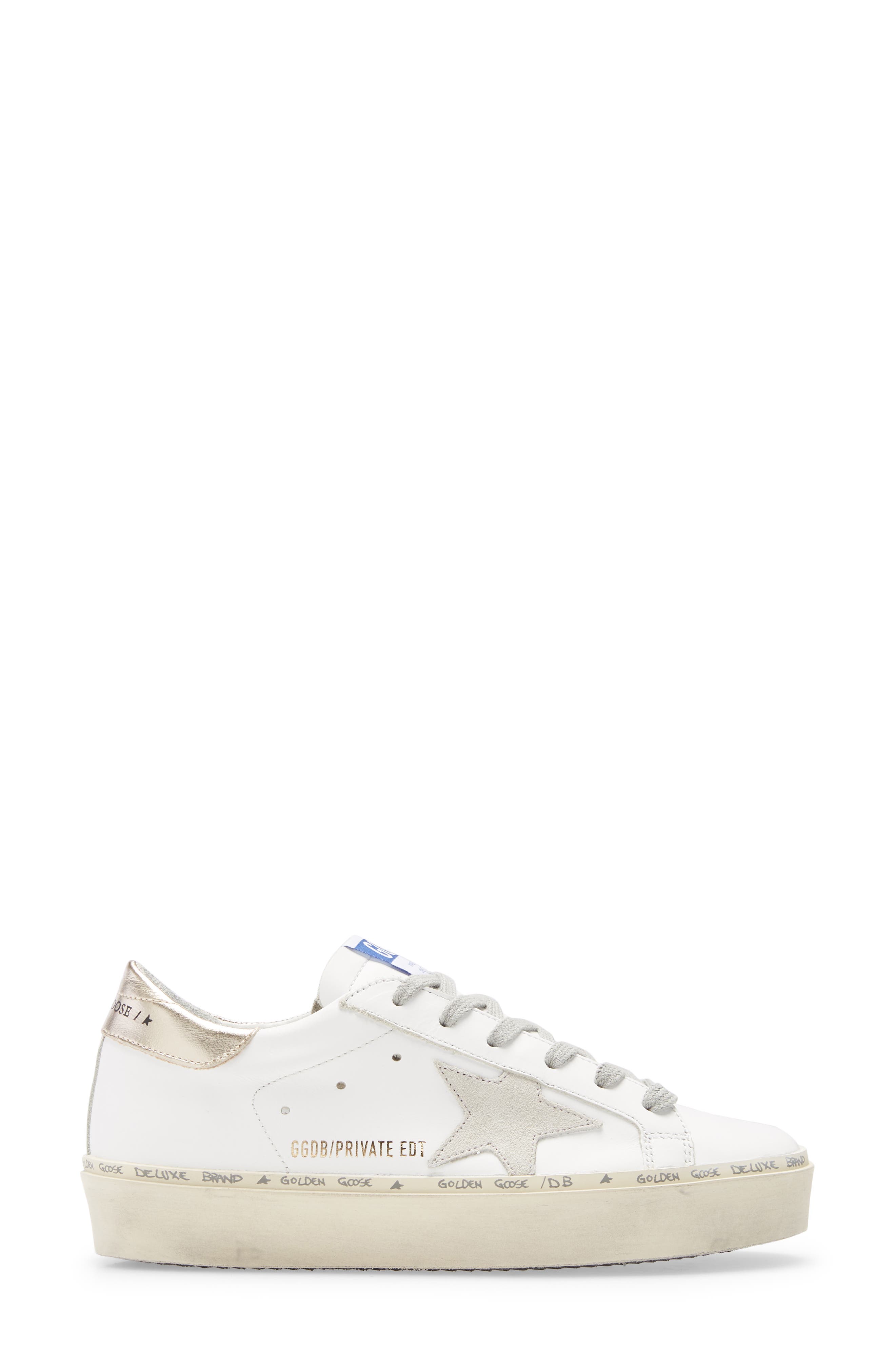 Hi Star Platform Sneaker (Nordstrom Exclusive), Alternate, color, WHITE LEATHER/ GOLD LAMINATED