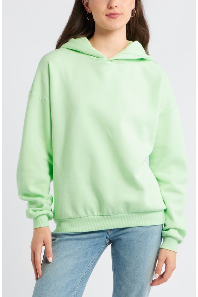 Relaxed Fleece Hoodie, Main, color, GREEN PATINA