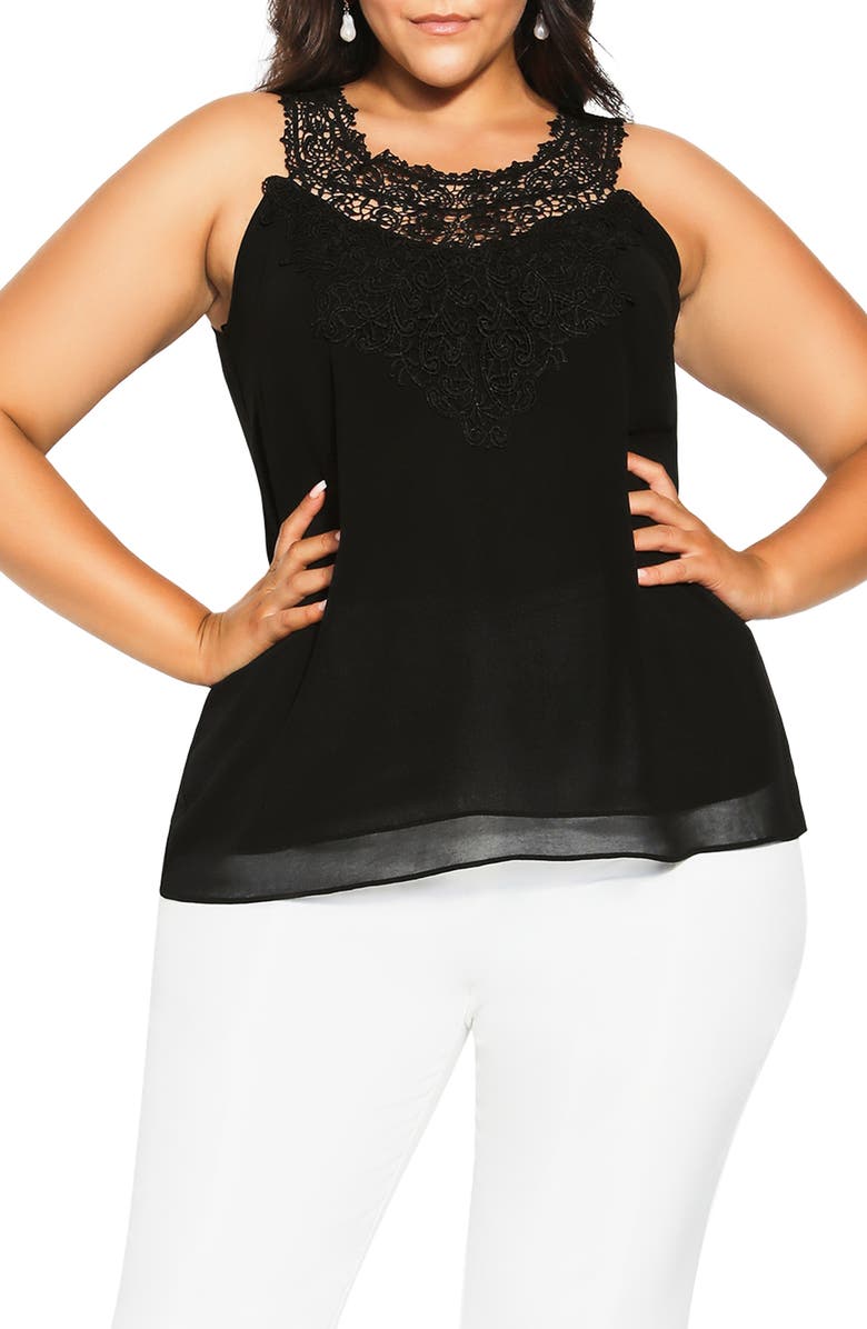 City Chic Mingle Sleeveless Top, Main, color, 