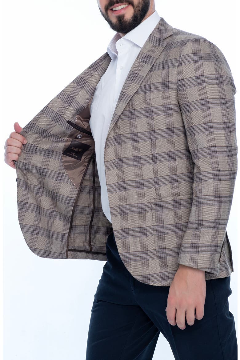 Plaid Sport Coat, Alternate, color, DARK BEIGE