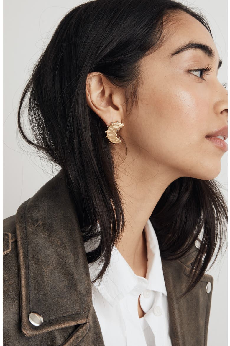Celestial Moon Statement Stud Earrings, Alternate, color, VINTAGE GOLD