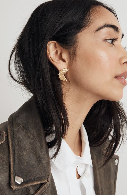Shop Madewell Celestial Moon Statement Stud Earrings In Vintage Gold