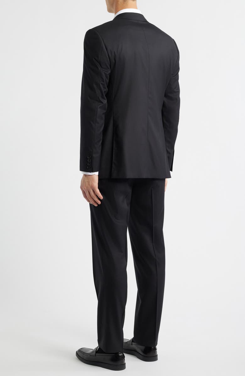 Canali Siena Regular Fit Solid Super 180s Wool Suit, Alternate, color, Black