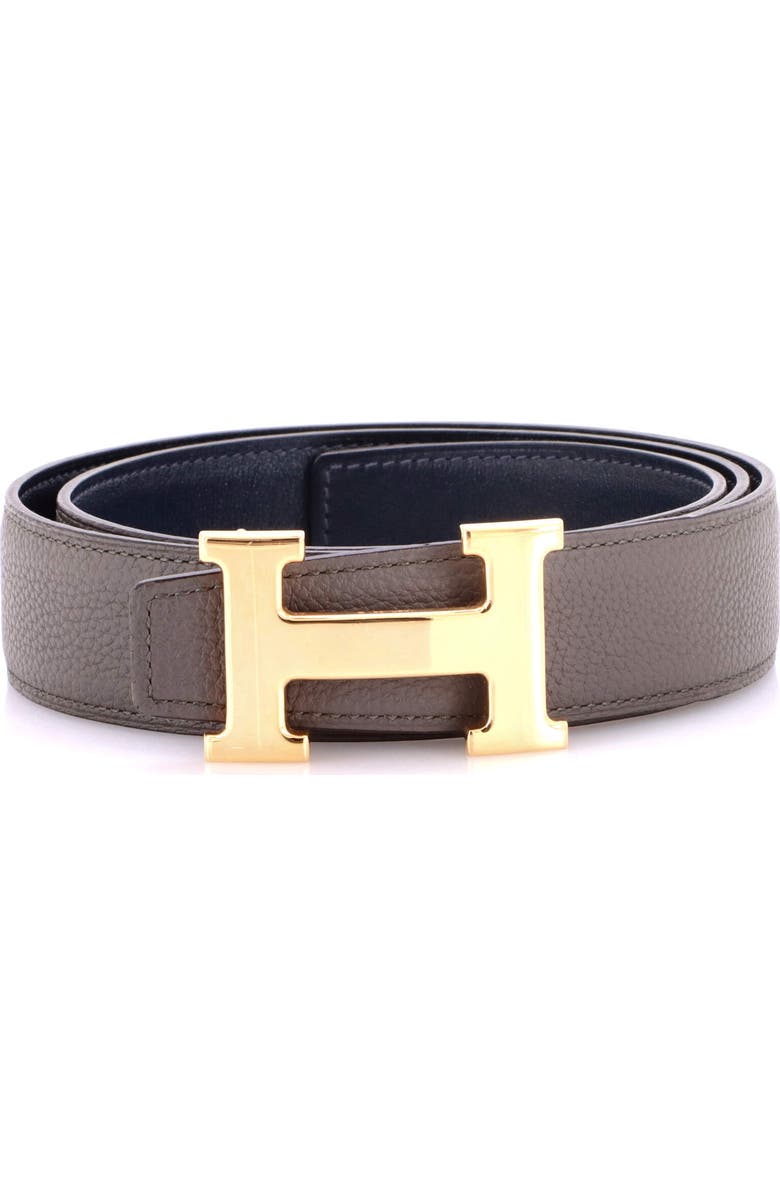 Pre-Owned Hermes Constance Reversible Belt Leather Medium, Main, color, Gray