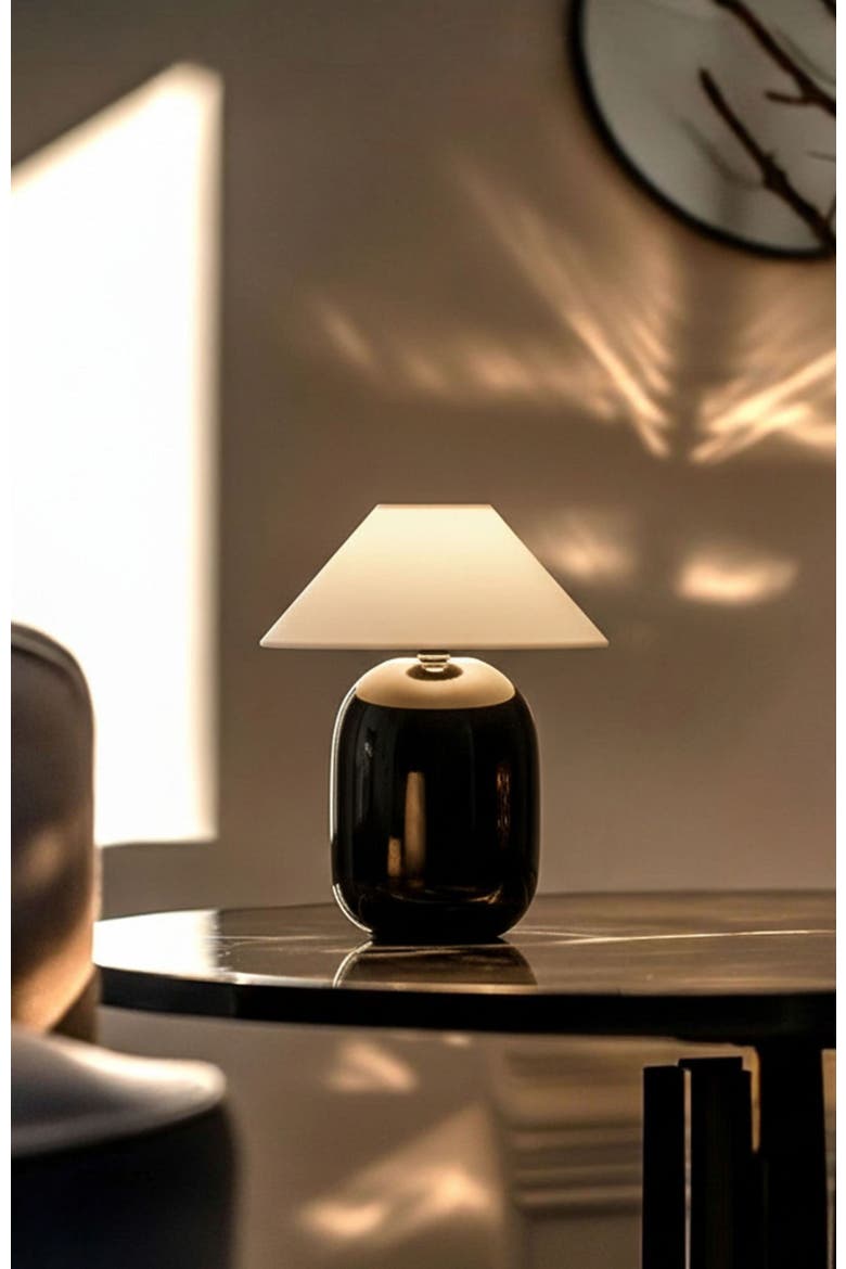 Ren Black 8" Portable and Dimmable LED Table Lamp, Cordless up to 12-Hours of Charge, Alternate, color, Black