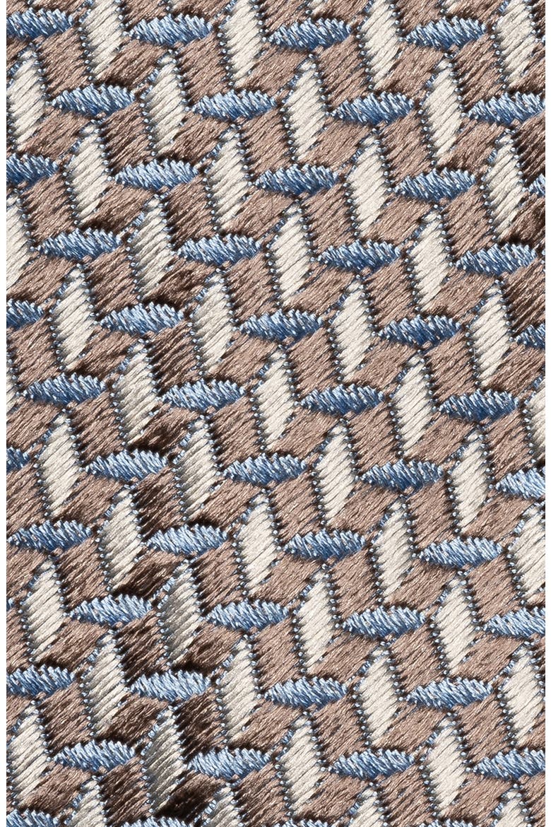 Micro Geometric Woven Silk Tie, Alternate, color, LIGHT BEIGE