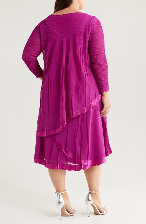 KOMAROV KOMAROV LAYERED HEM COCKTAIL DRESS