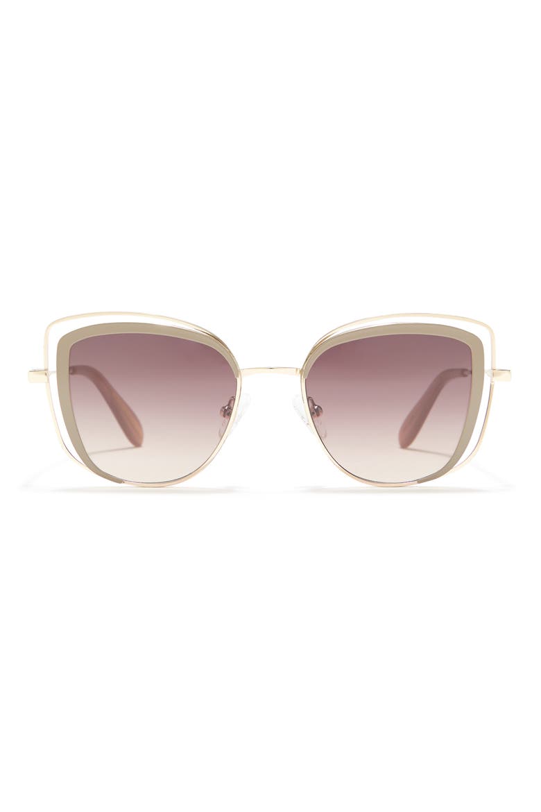 53mm Vented Cat Eye Sunglasses, Main, color, TAUPE