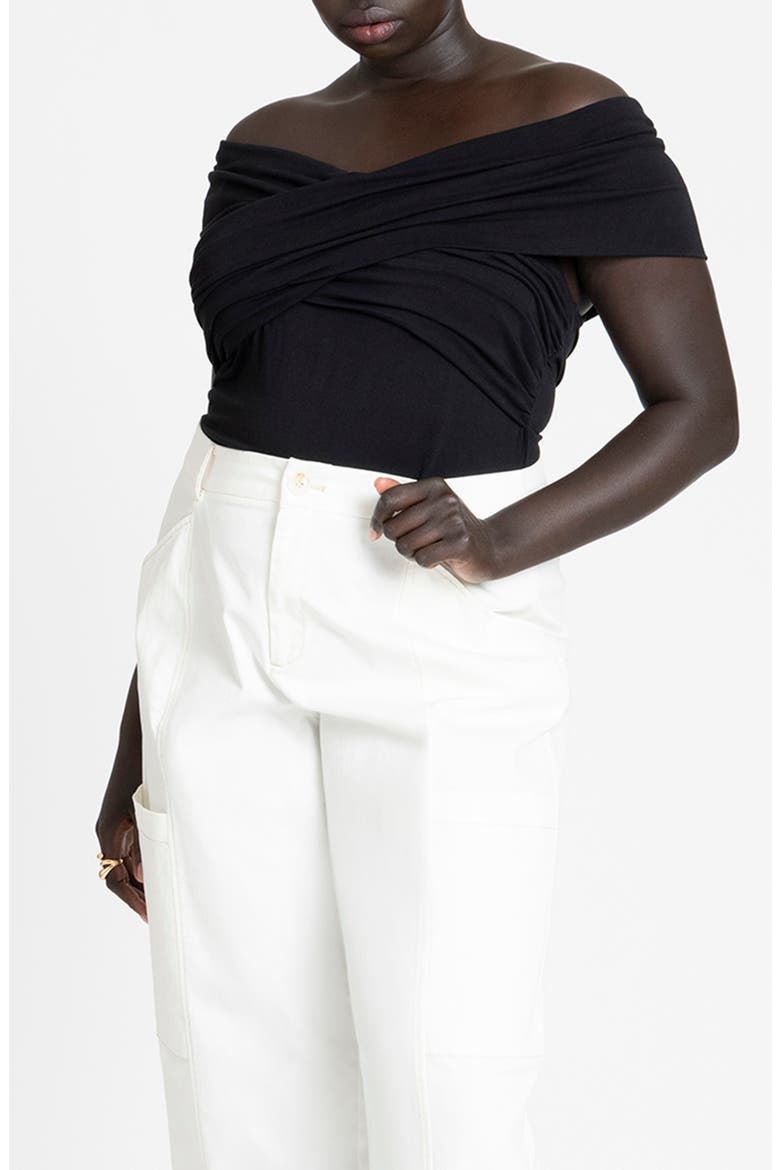Criss Cross Off the Shoulder Top, Main, color, BLACK ONYX