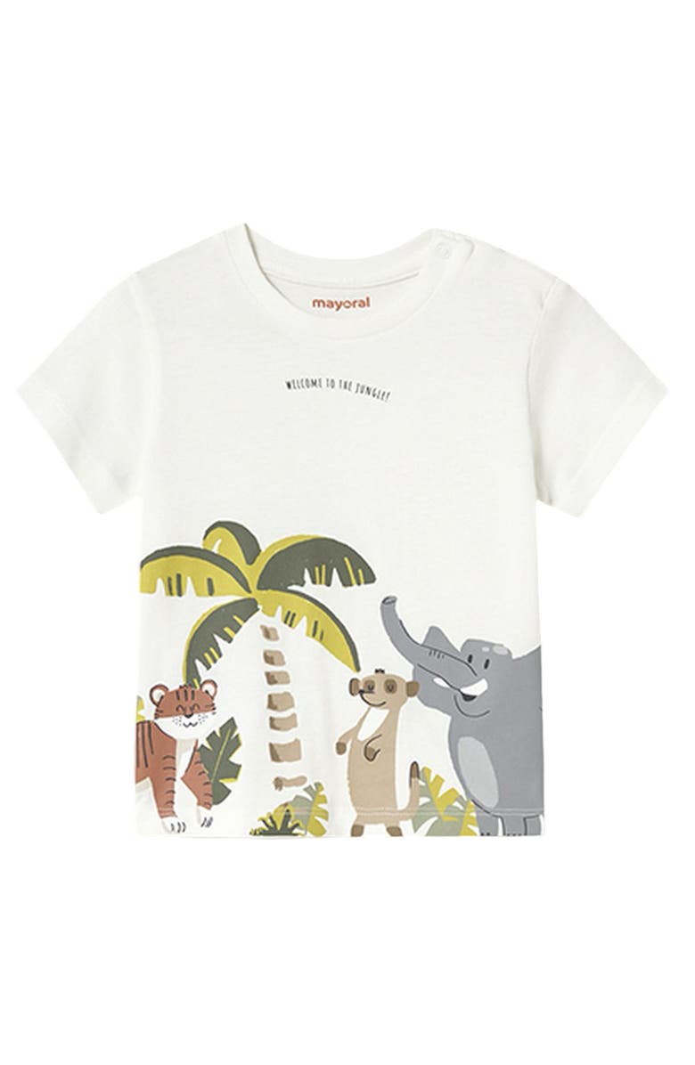 Mayoral Jungle Safari T-Shirt, Main, color, Cream