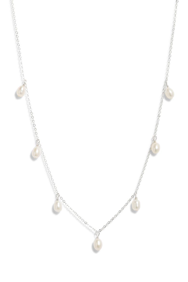 Meri Freshwater Pearl Chain Necklace, Main, color, SILVER