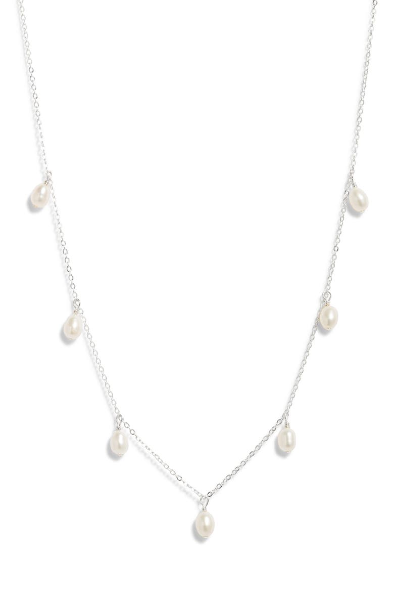 Set & Stones Meri Freshwater Pearl Chain Necklace, Main, color, Silver
