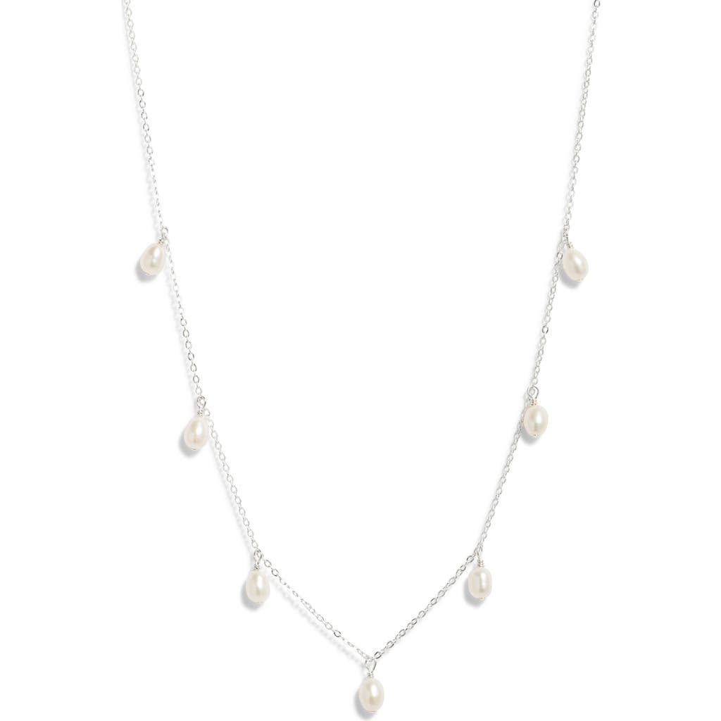 Set & Stones Meri Freshwater Pearl Chain Necklace in Silver