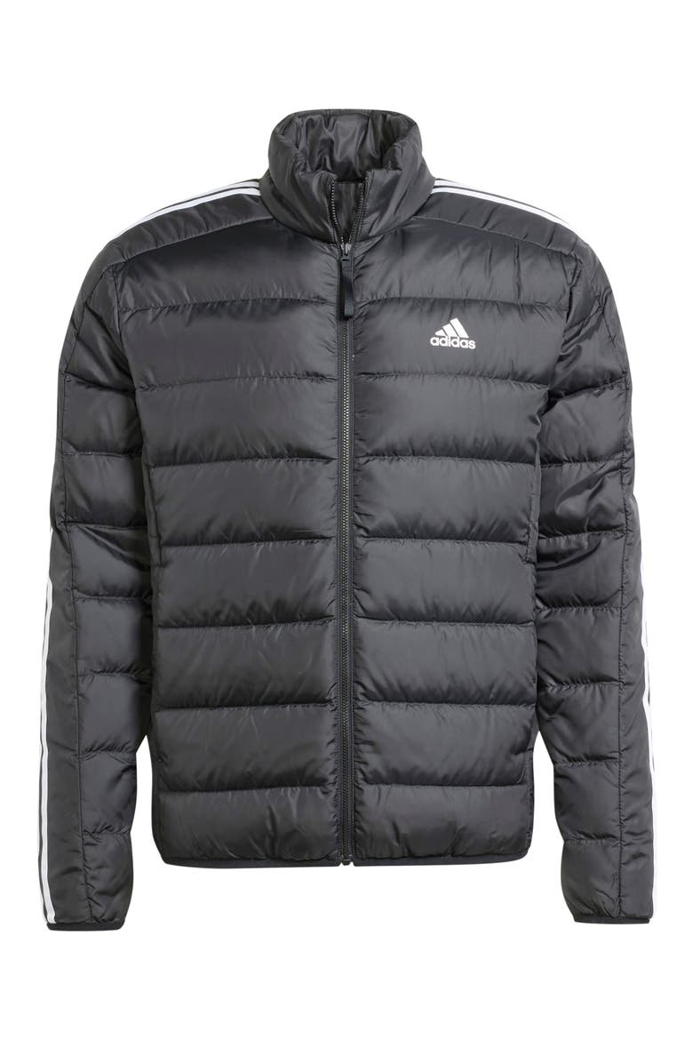 Essentials 3-Stripe Lite Puffer Jacket, Alternate, color, BLACK