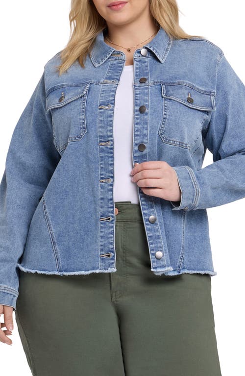 NYDJ Fray Hem Denim Trucker Jacket in Lakefront at Nordstrom, Size 3X